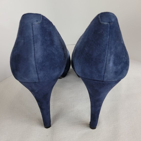 Marc Fisher Sydney Platform Heels Pumps Women's Blue Suede US Size 8.5M - Picture 4 of 7
